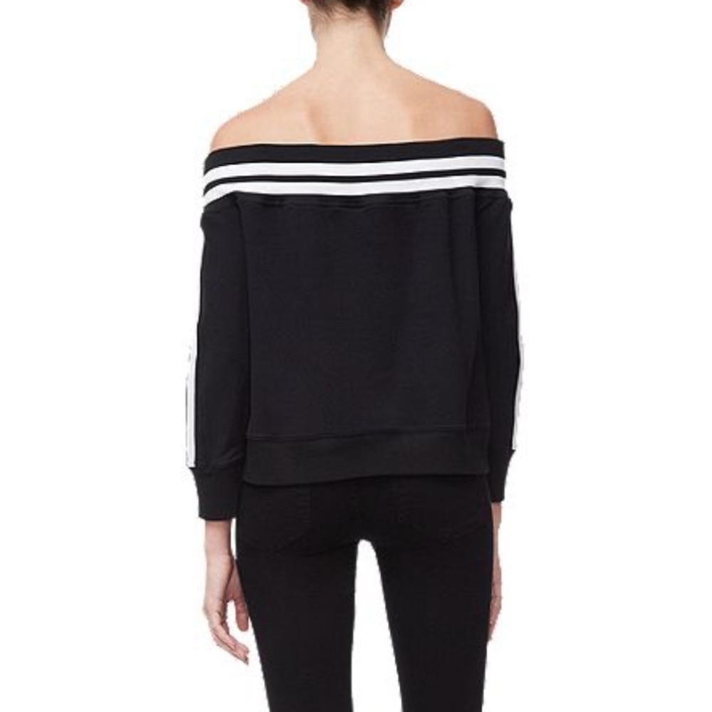 NWT Good American Off Shoulder Sweatshirt Lounge Sporty - Picture 2 of 10